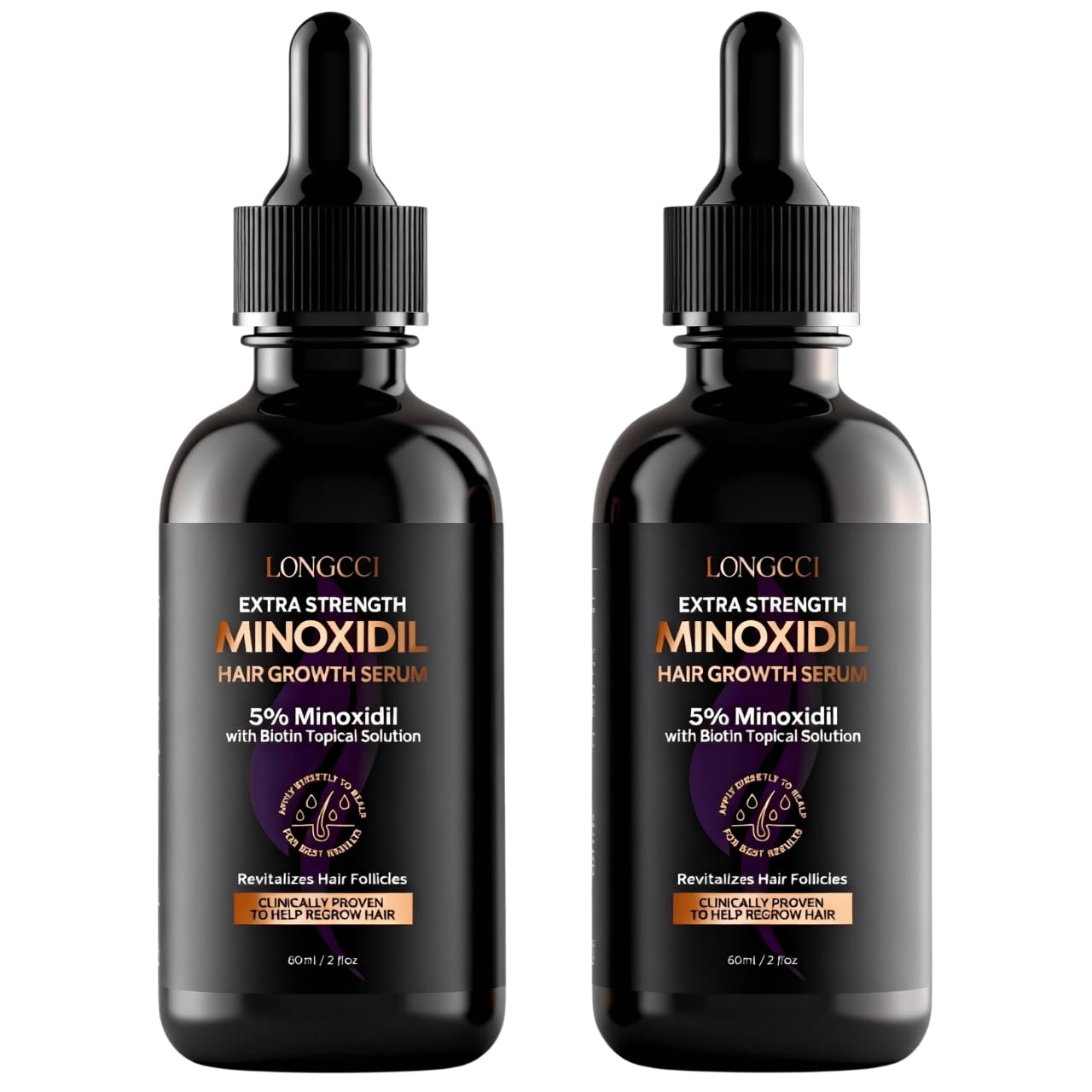 LONGCCI 5% Minoxidil bottle for hair density support