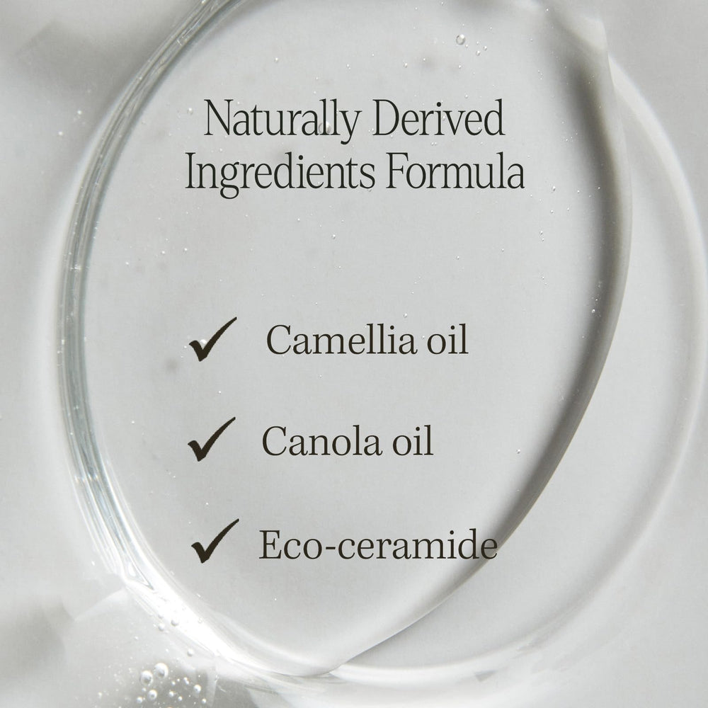 LONGTAKE Sandalwood Body Wash camellia-oil ingredient close-up suggests nourishing moisture.