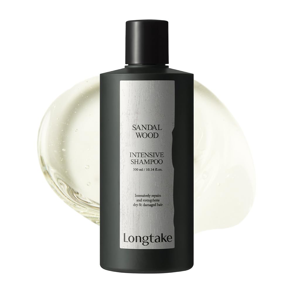 LONGTAKE Sandalwood Shampoo bottle front with inviting scent for daily use