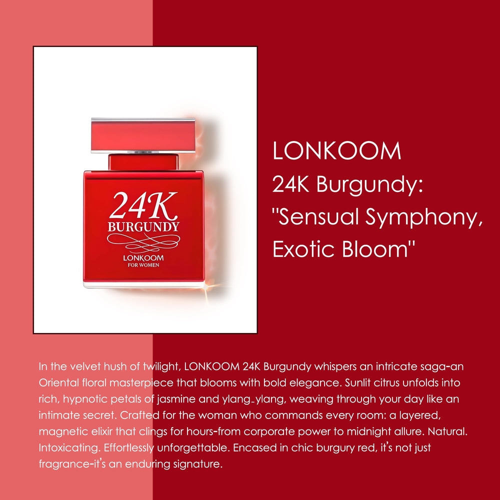 Lonkoom 24K Burgundy box image showcasing premium packaging.