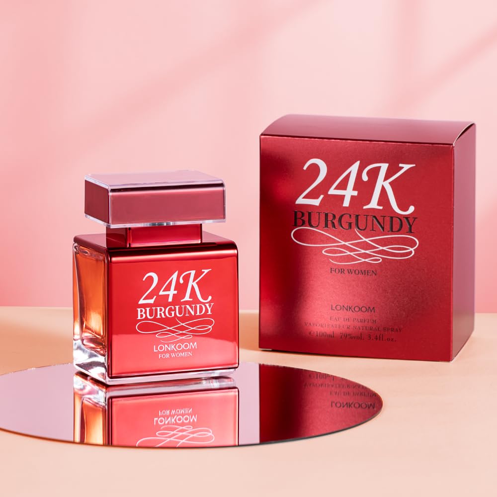 Lonkoom 24K Burgundy spray mist in action.