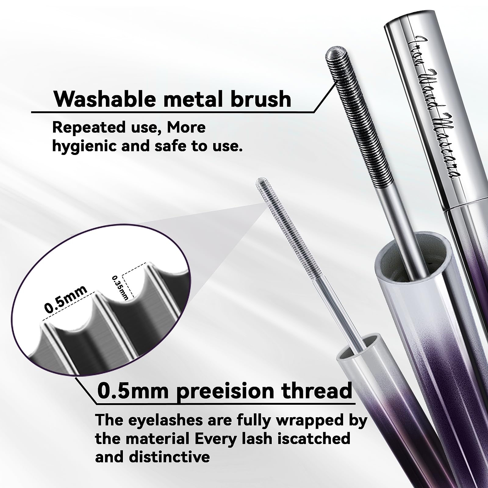 Loobexery mascara with nourishing vitamin E for moisturized lashes.