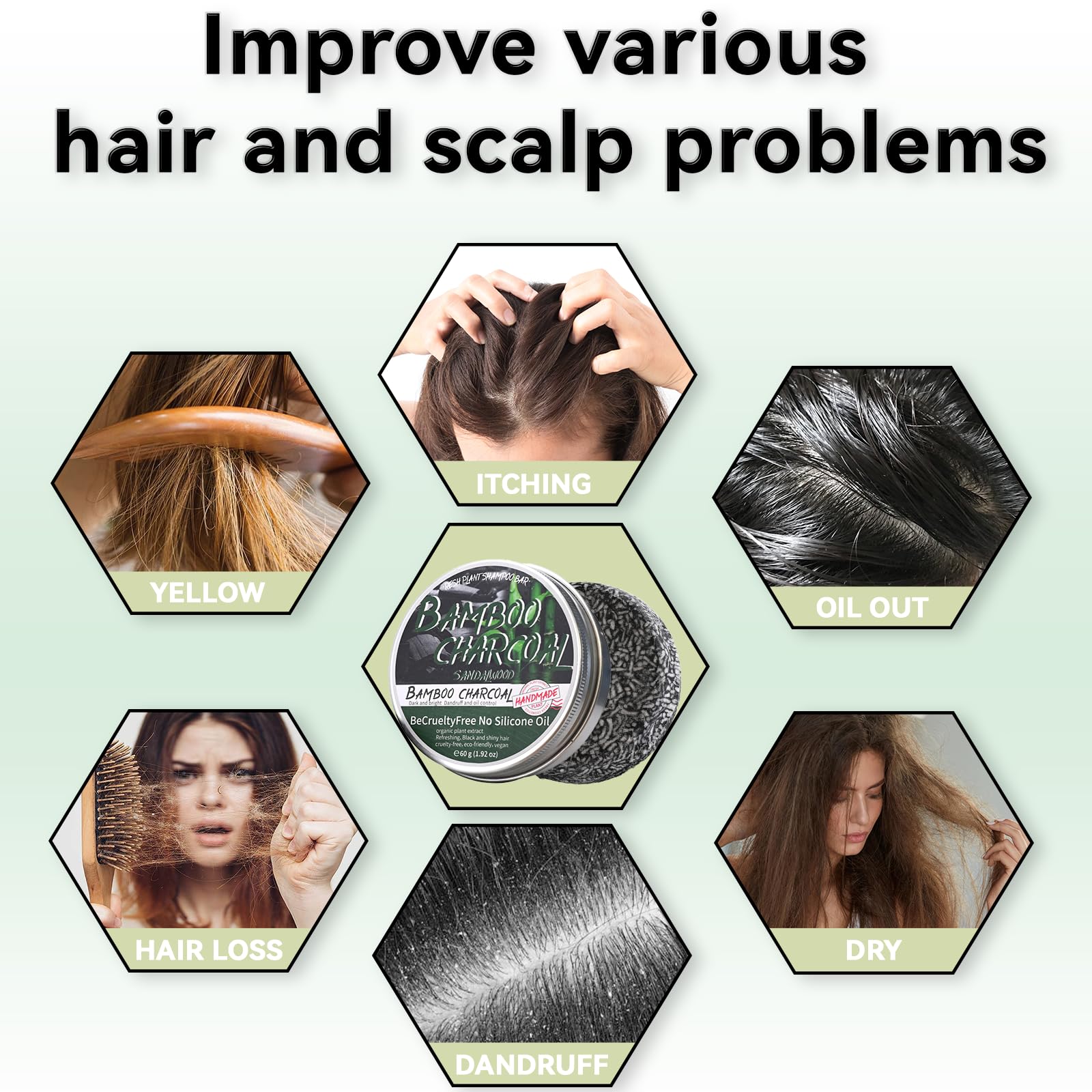 Loobexery shampoo bar lathering during application for sensitive skin care.