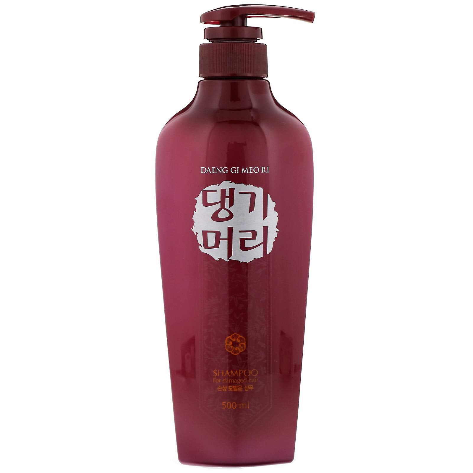 Daeng Gi Meo Ri damaged hair shampoo bottle promotes nourishment and elasticity.