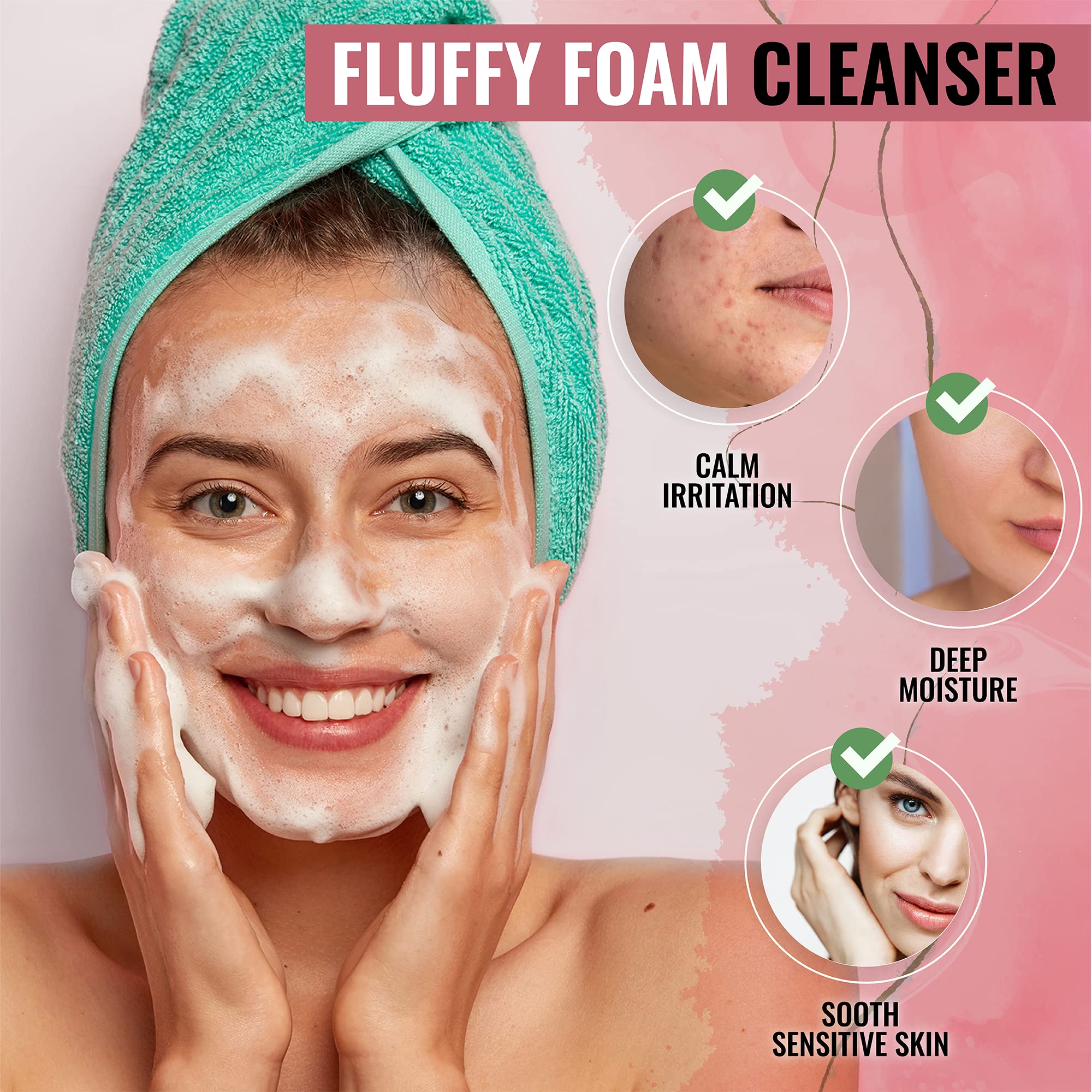 LOOKATME Aloe Vera Foam Cleanser pump bottle for easy daily foaming routine.