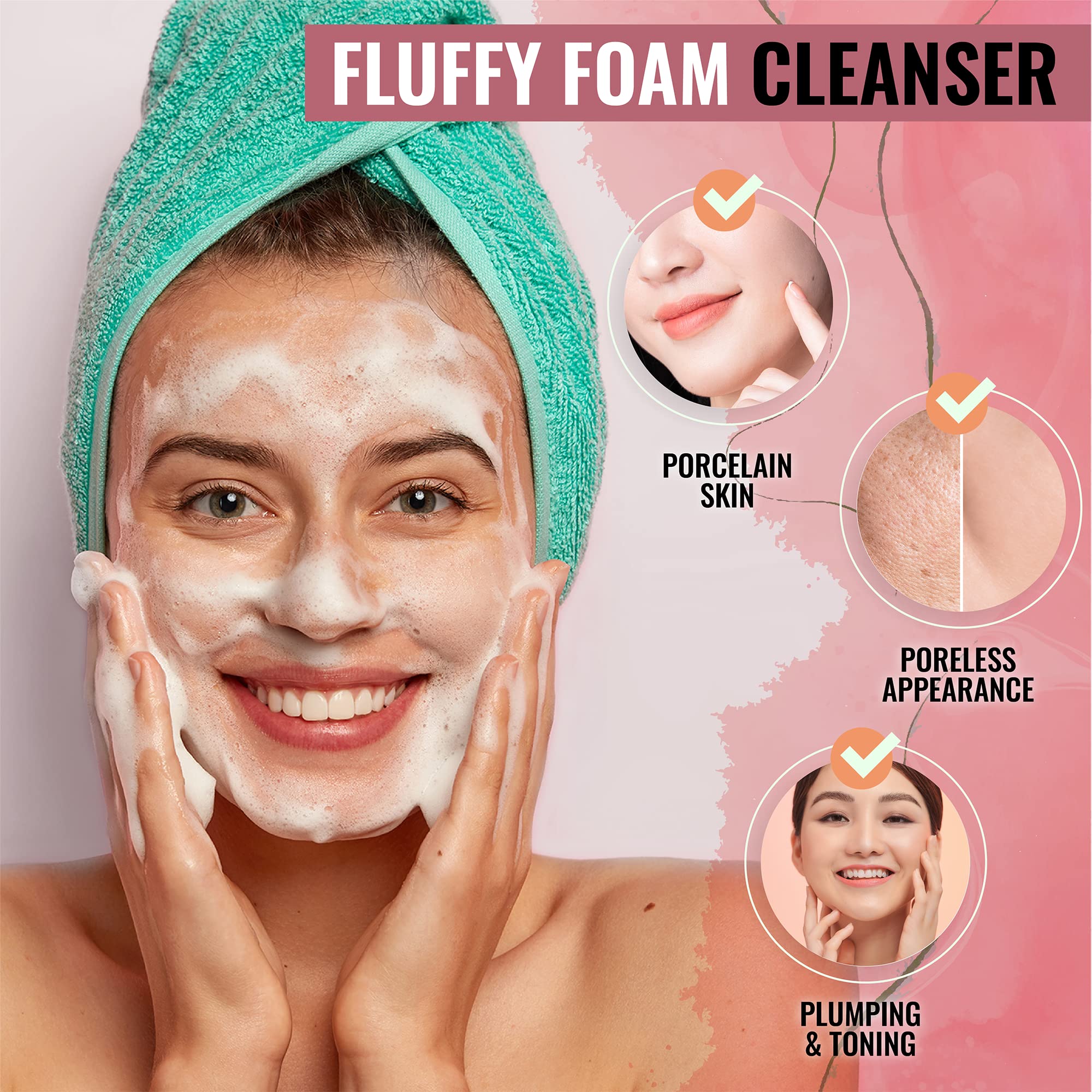 LOOKATME Foam Cleansing Bubbles demonstrating thorough cleansing with a soft, fluffy feel.