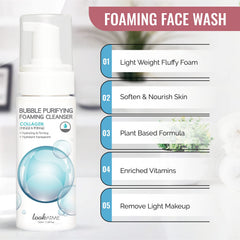 LOOKATME Korean Face Wash foam-closeup shows foaming wash that purifies without stripping