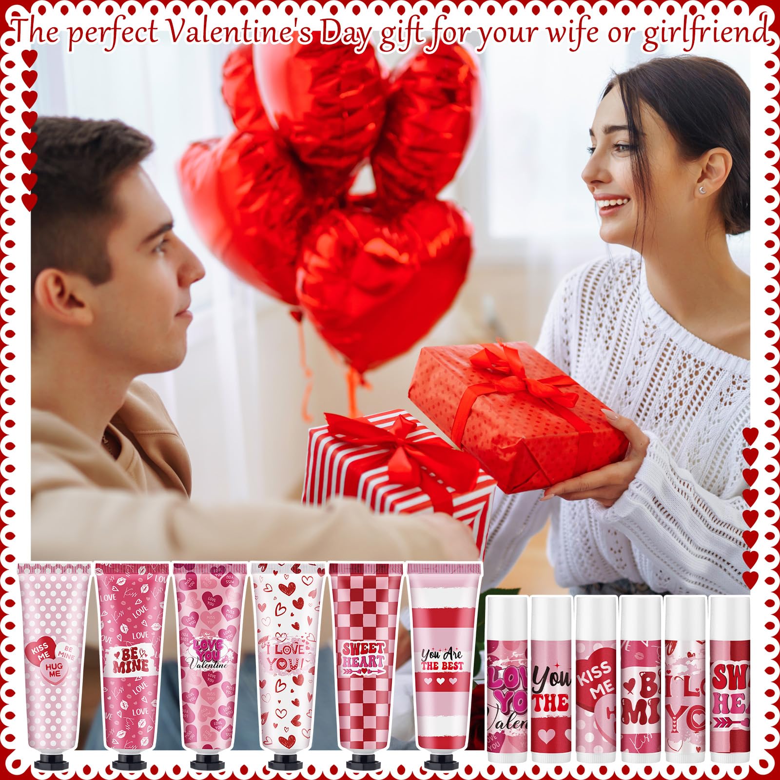 Loopeer 36-pack gift set wrapped in romantic red and pink designs