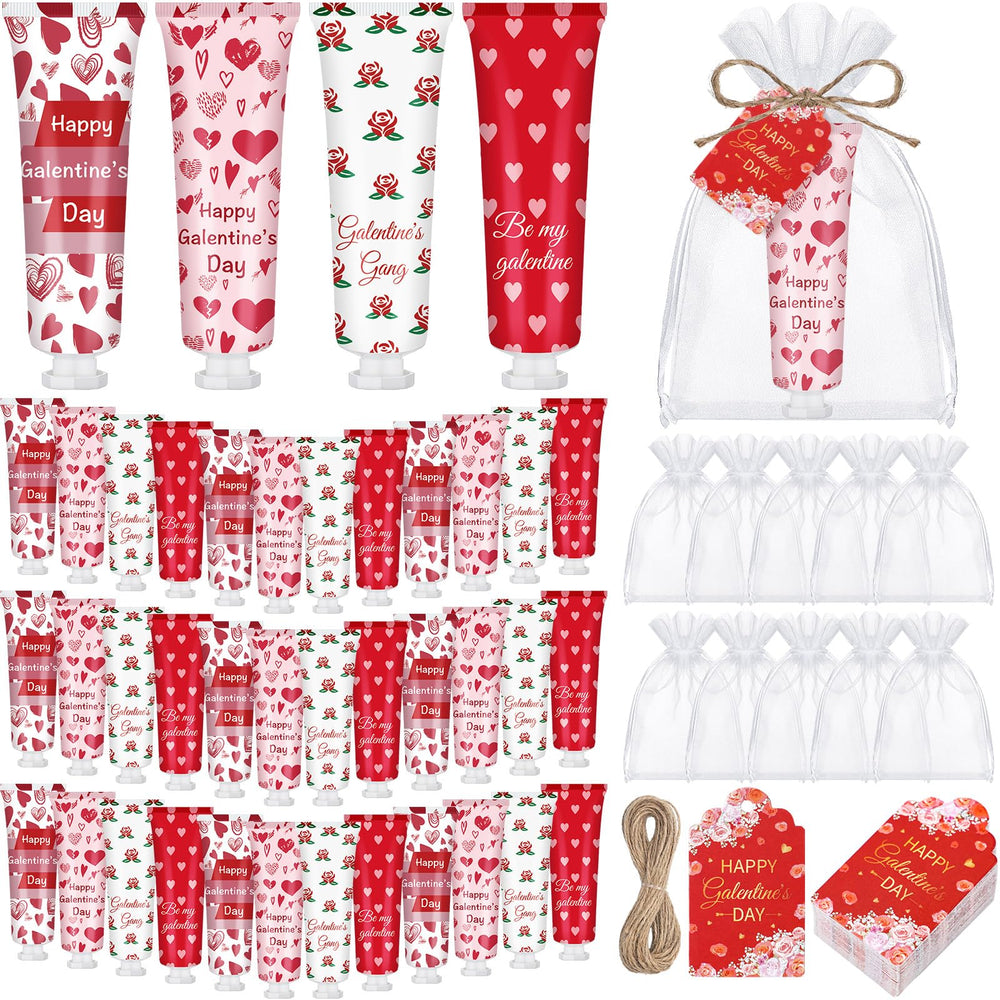 Loopeer Galentines hand cream tubes in four patterns for gifting variety.