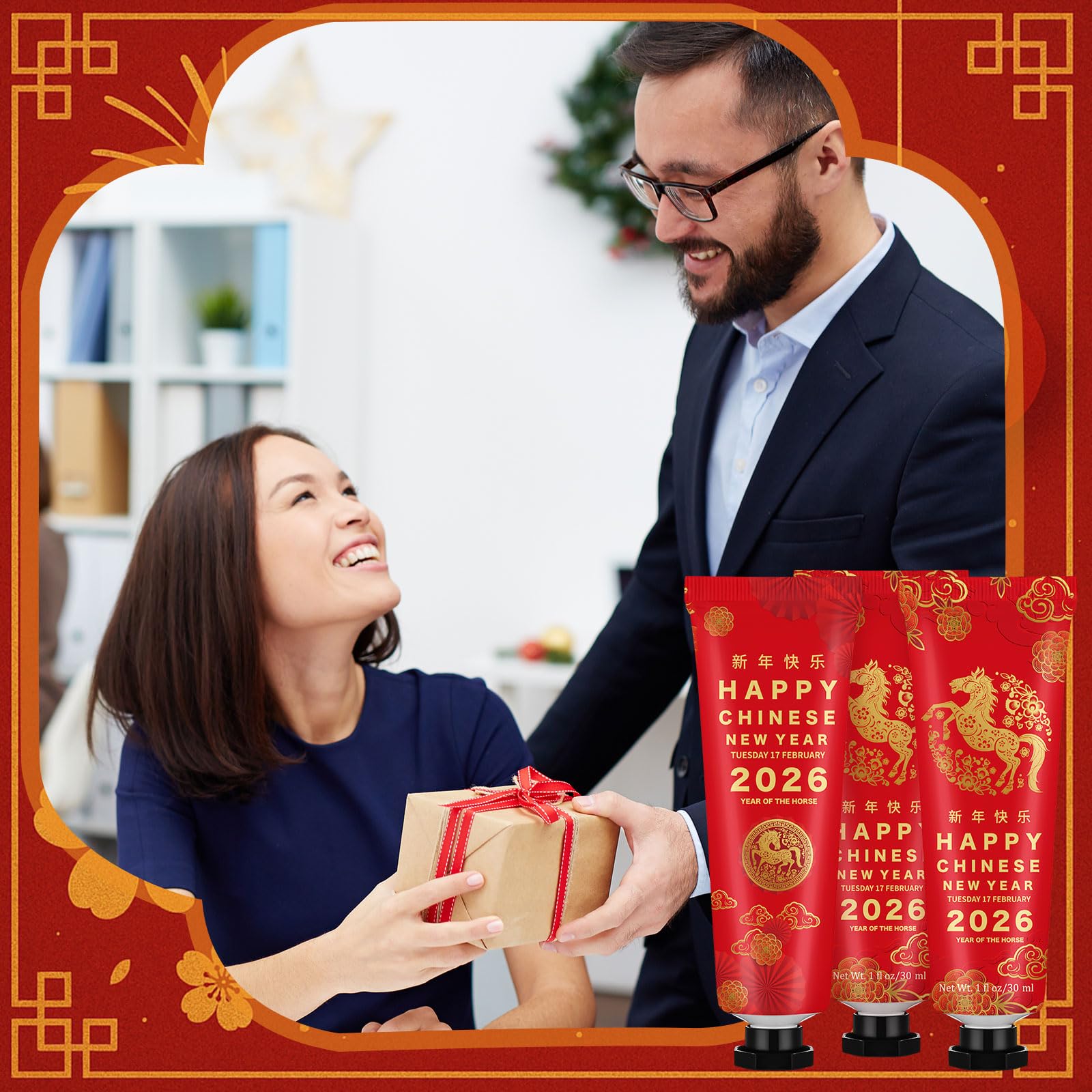 Loopeer red and gold double-sided packaging adds festive charm
