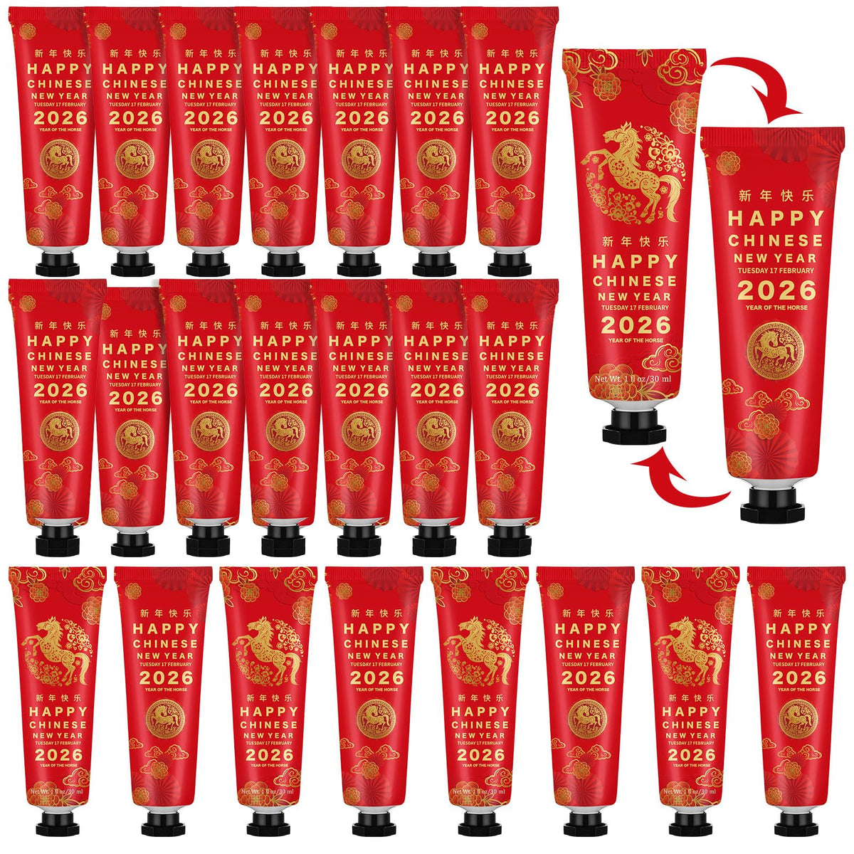 Loopeer 24-pack hand cream set for Lunar New Year celebrations, ideal for gifting coworkers