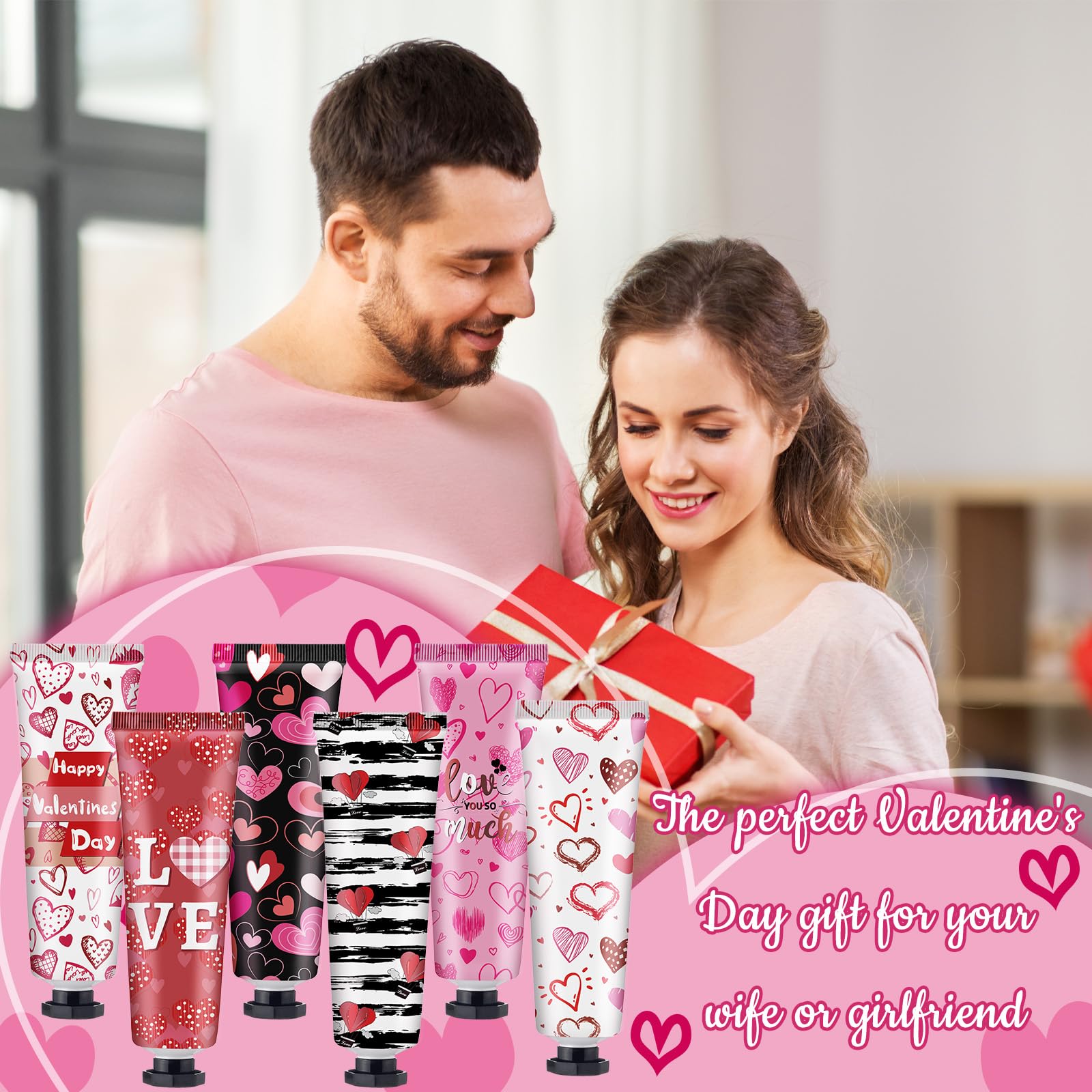 Back packaging card features Loopeer Valentine gift set presentation.
