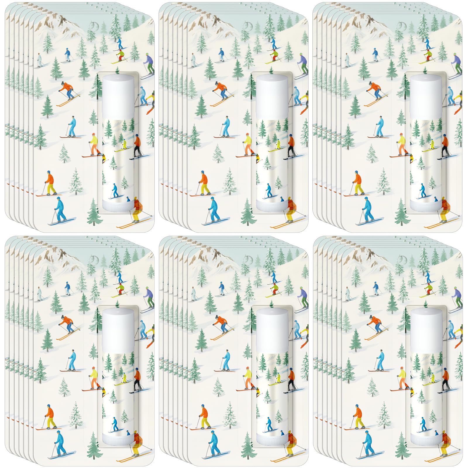 Loopeer skiing lip balm set with 35 sticks, ideal for party favors and team gifts.
