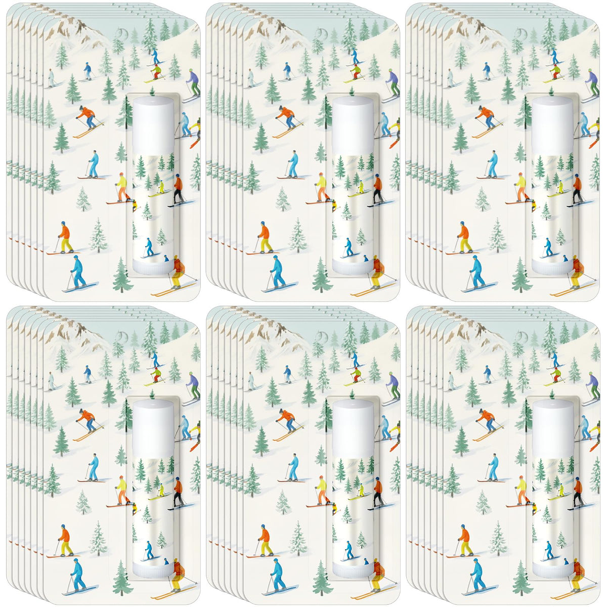 Loopeer skiing lip balm set with 35 sticks, ideal for party favors and team gifts.