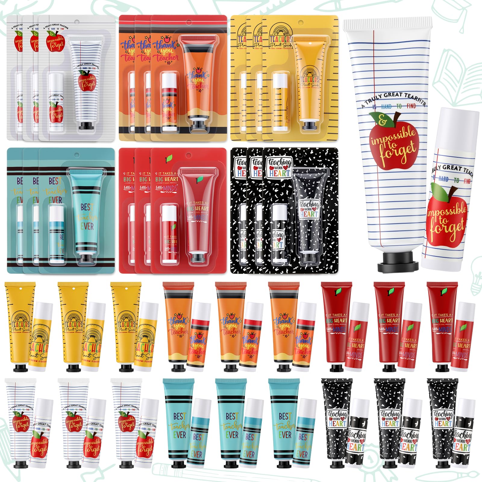 Loopeer teacher gifts bulk 18-set card display for easy appreciation gifting
