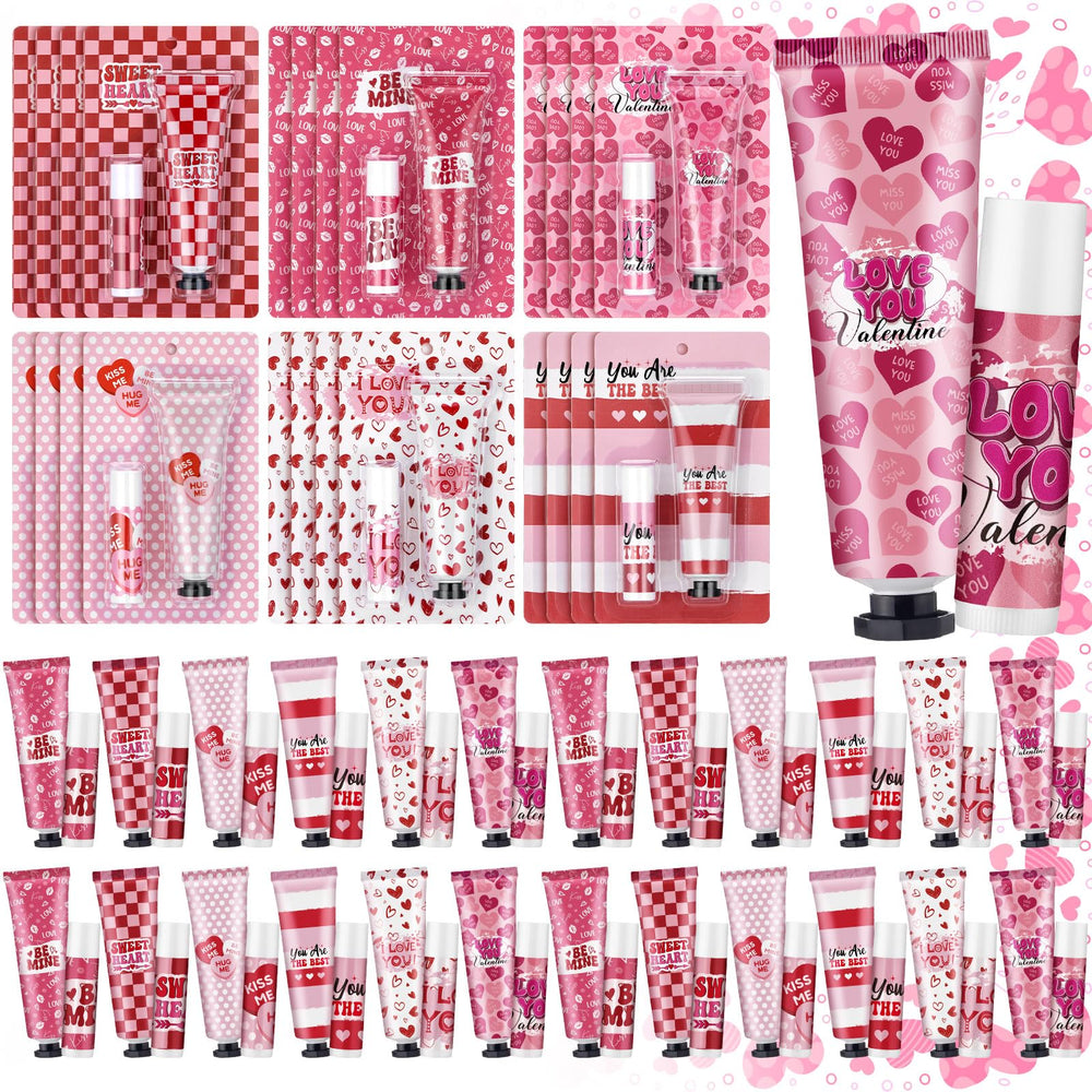 Loopeer Valentine hand cream set with 24 compact tubes for thoughtful gifts.