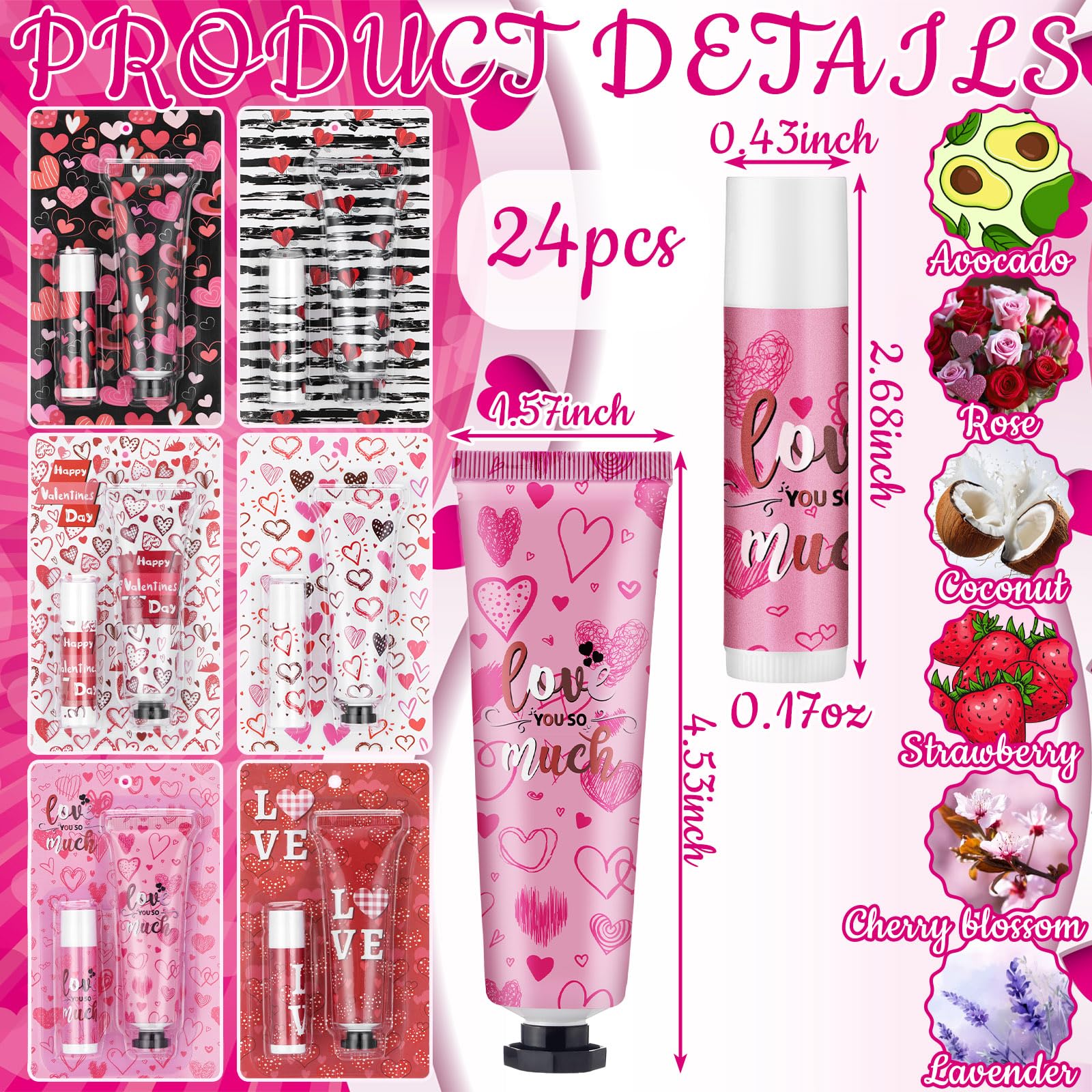 Loopeer Valentine lip balm 0.17oz for smooth lips on the go.