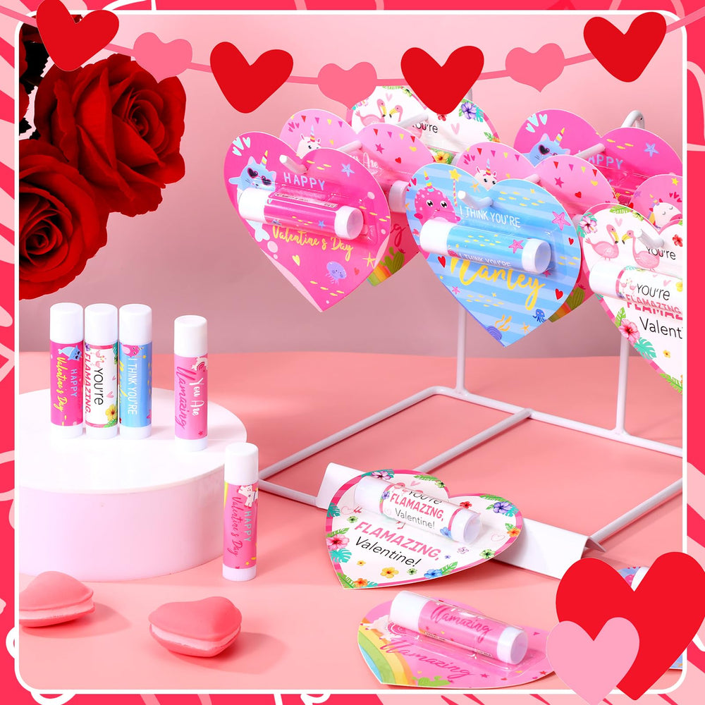 Loopeer Valentines lip balm set displaying five scents for sharing.