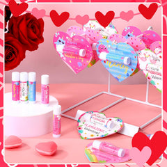 Loopeer Valentines lip balm set displaying five scents for sharing.