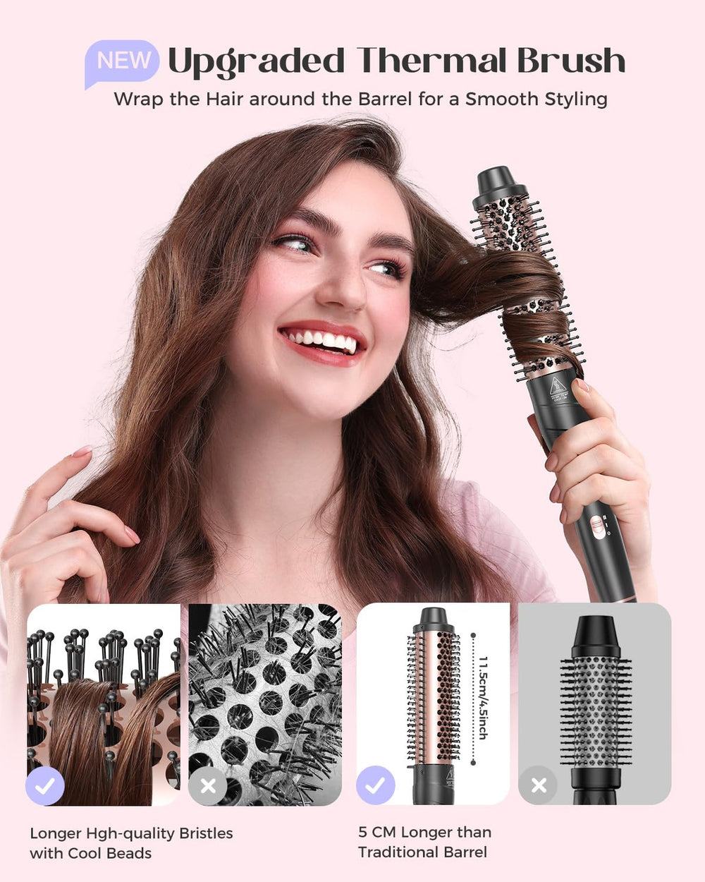 Lopeie bubble curling iron 0.5-1 inch for buoyant texture.