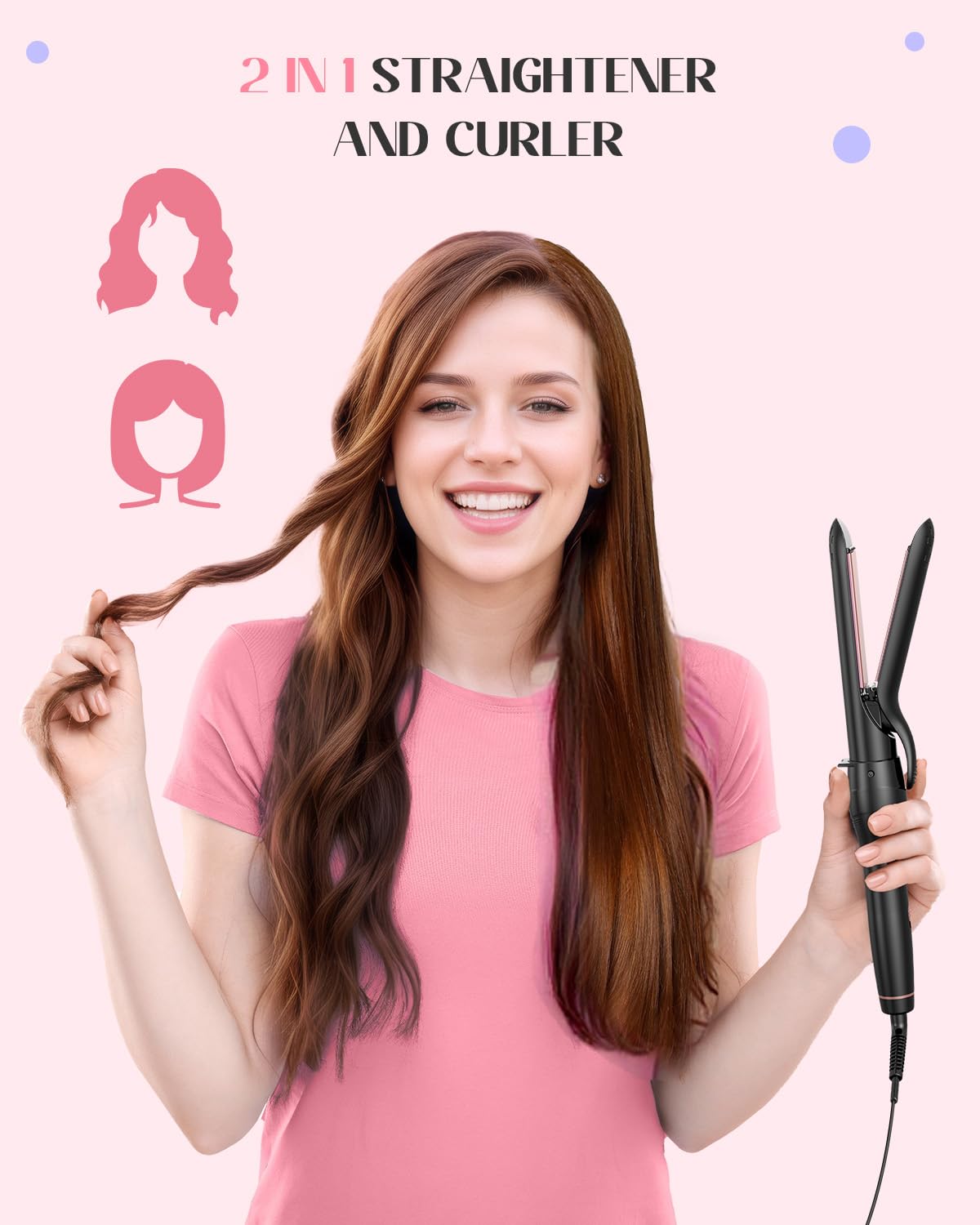 Lopeie flat iron straightener for sleek straight styles and touch-ups.