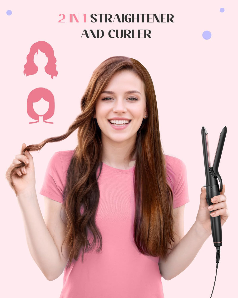 Lopeie flat iron straightener for sleek straight styles and touch-ups.