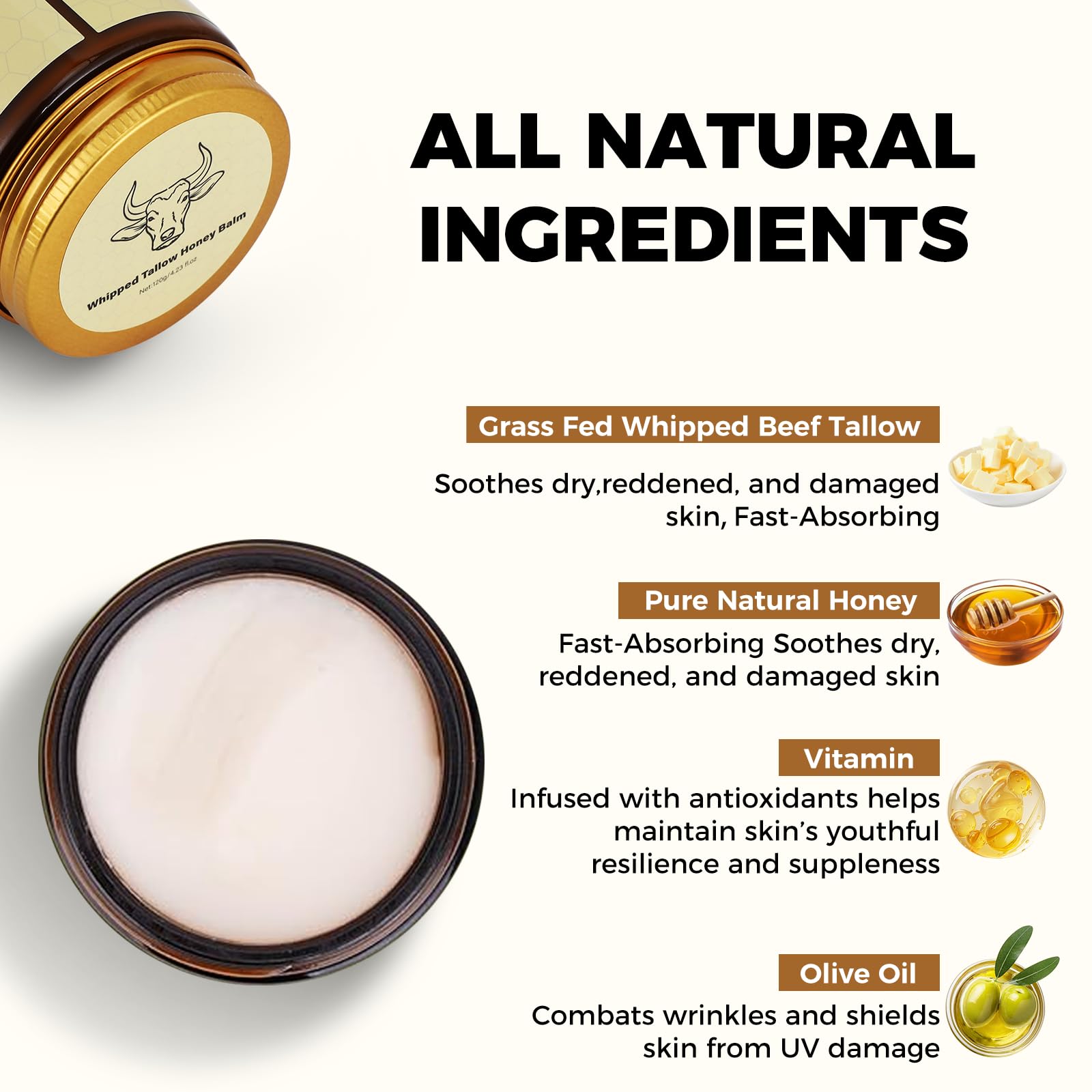 Lopeie unscented beef tallow cream packaging highlighting gentle formula for sensitive skin
