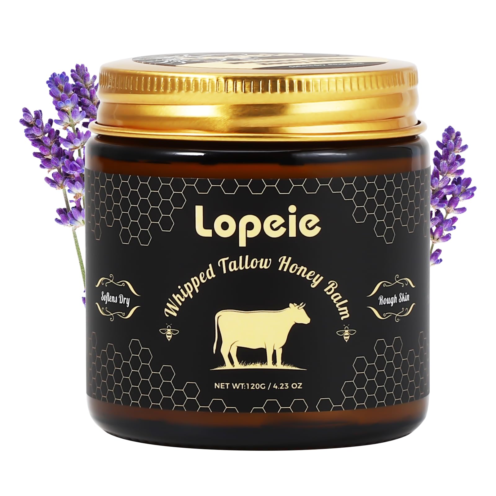 Lopeie Upgraded Tallow Balm jar with whipped texture for deep hydration.
