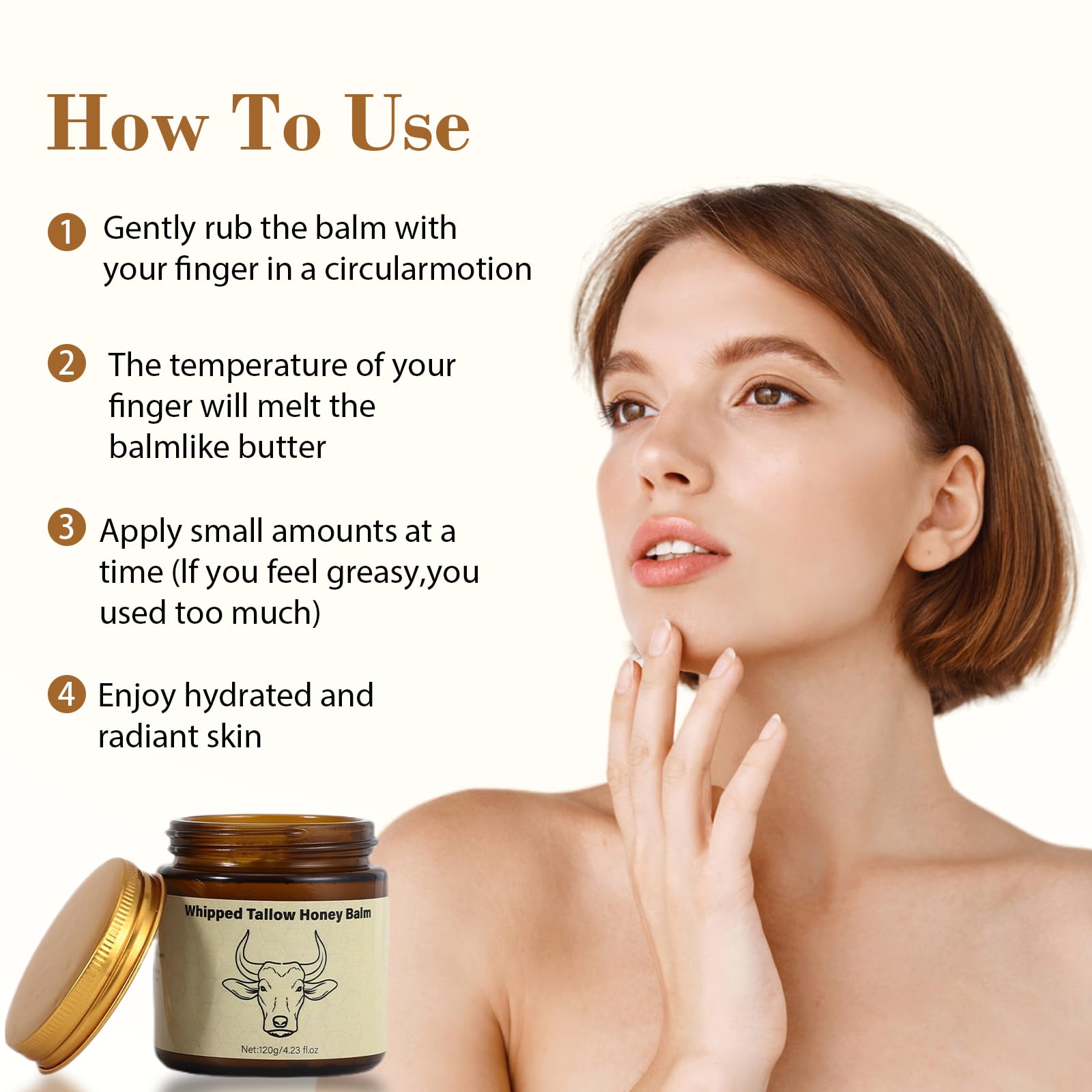 Lopeie whipped tallow honey texture close-up showing smooth absorption