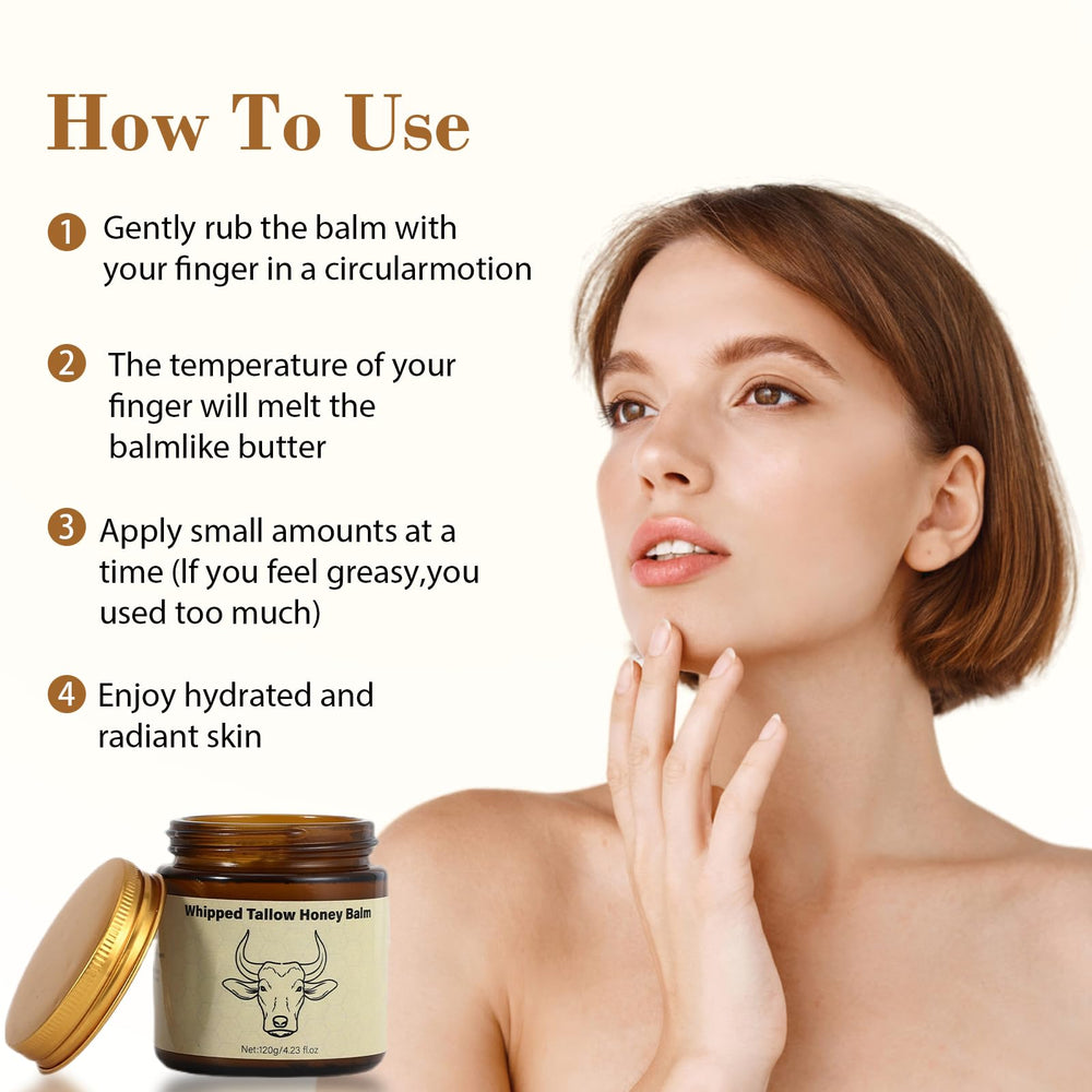 Lopeie whipped tallow honey texture close-up showing smooth absorption