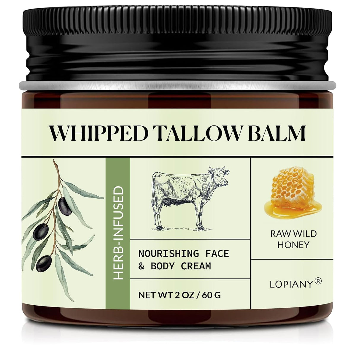 LOPIANY beef tallow honey balm bottle pour for quick daily moisture