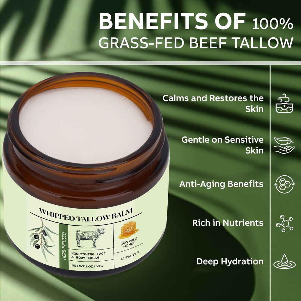 LOPIANY beef tallow honey balm routine-ready option for moisturizing and balancing