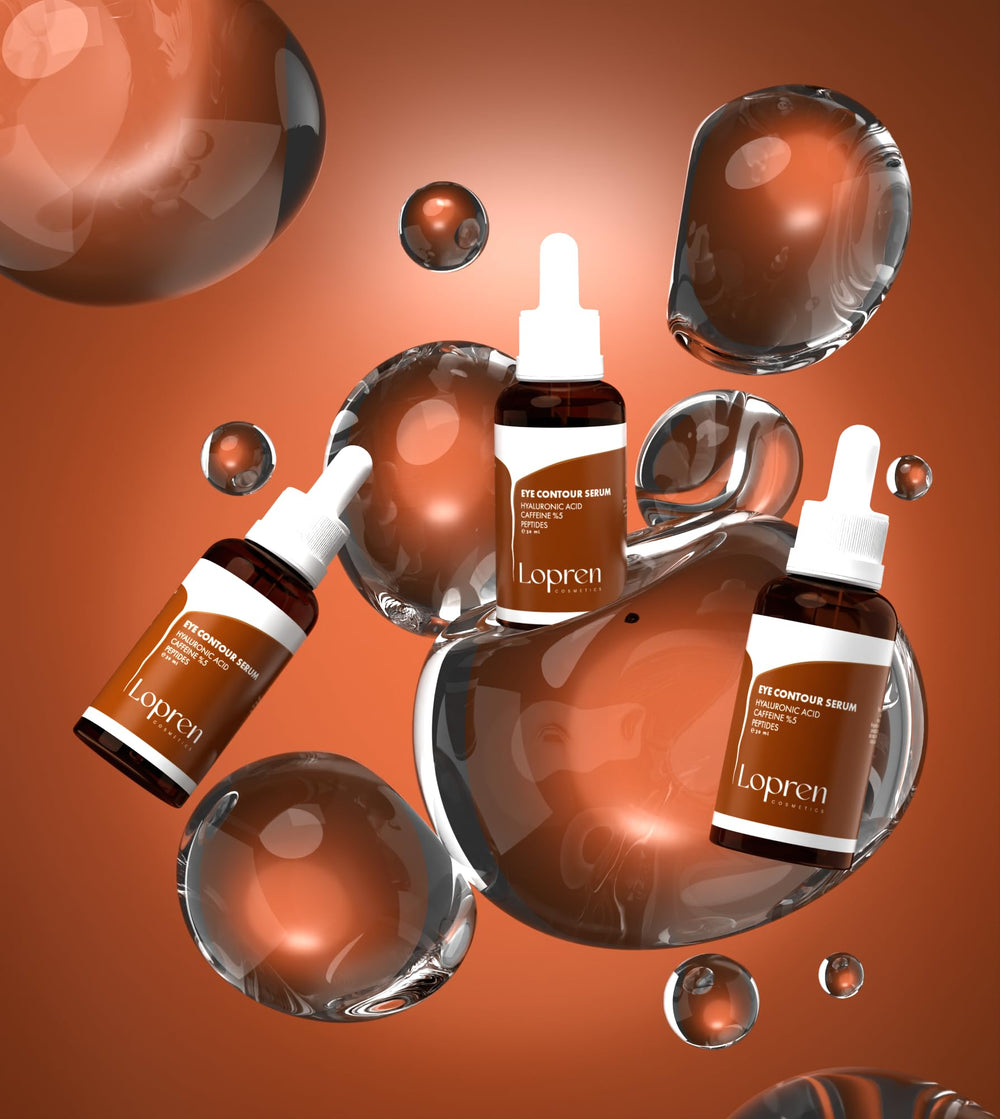 Minimalist Lopren packaging focusing on safe, under-eye hydration for all skin types