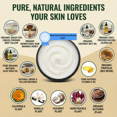 Lord's Love Butter tallow balm creamy texture swatch indicating fast absorption