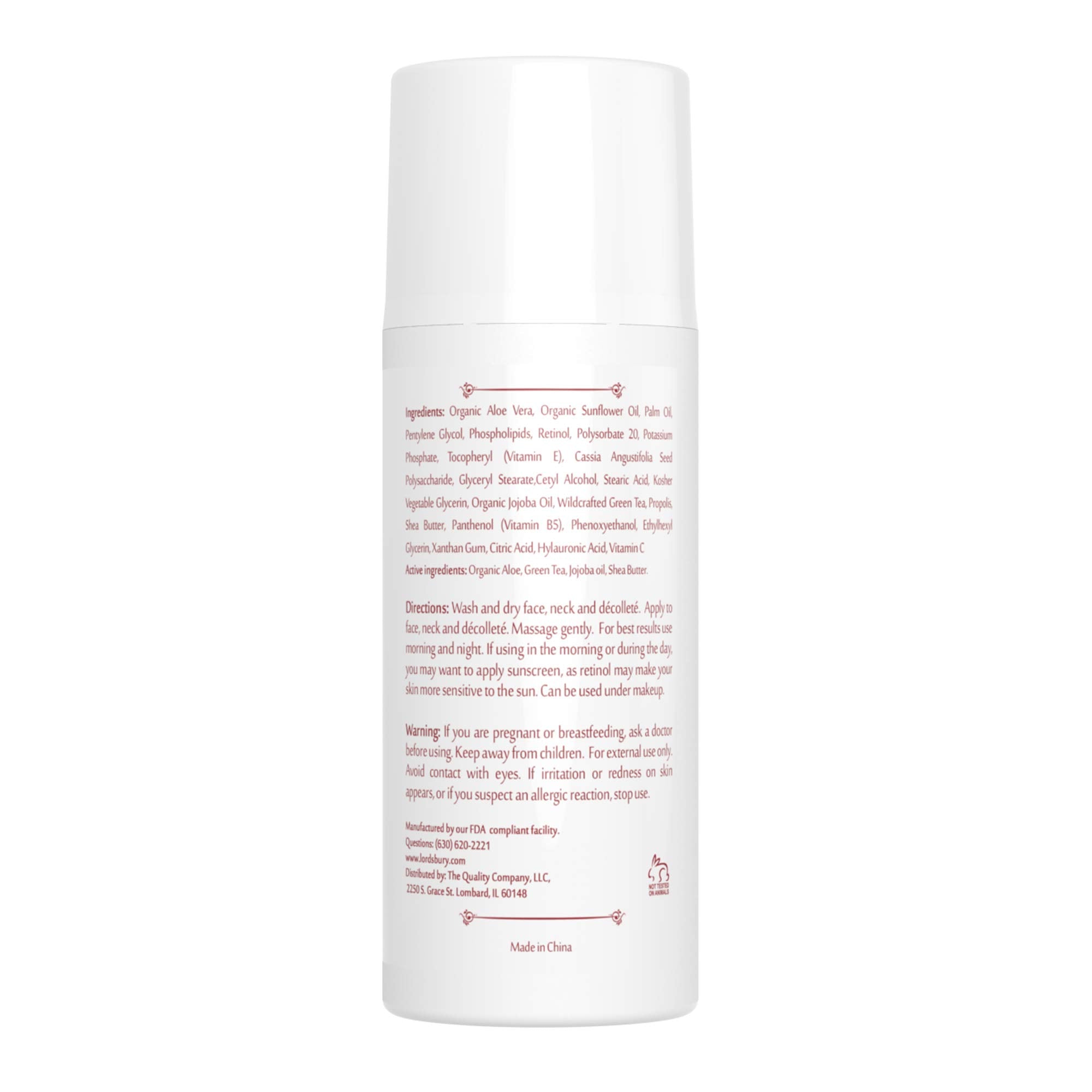Close-up of Lordsbury Retinol+C Cream texture for hydrating smooth skin.