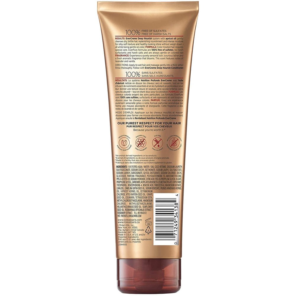 EverCreme bottle pours creamy lather to hydrate dry hair without weighing down.