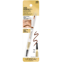 L'Oréal Paris Age Perfect Brow Magnifying Pencil Auburn blending spoolie to set brows