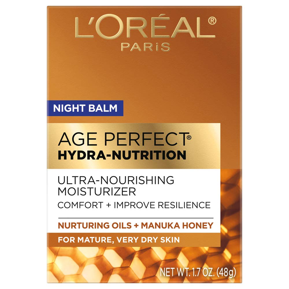 L'Oreal Paris Age Perfect Night Balm jar delivers rich hydration for dry skin