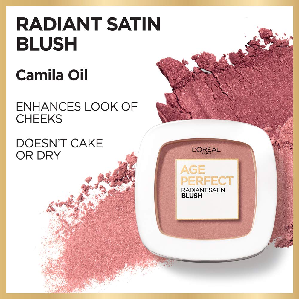 Age Perfect Radiant Satin Blush cream texture delivers non cakey finish.