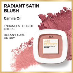 Age Perfect Radiant Satin Blush cream texture delivers non cakey finish.