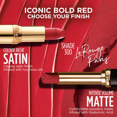 L'Oreal Paris Colour Riche Intense Volume Matte Lipstick slim bullet demonstrates precise contour and clean edges.