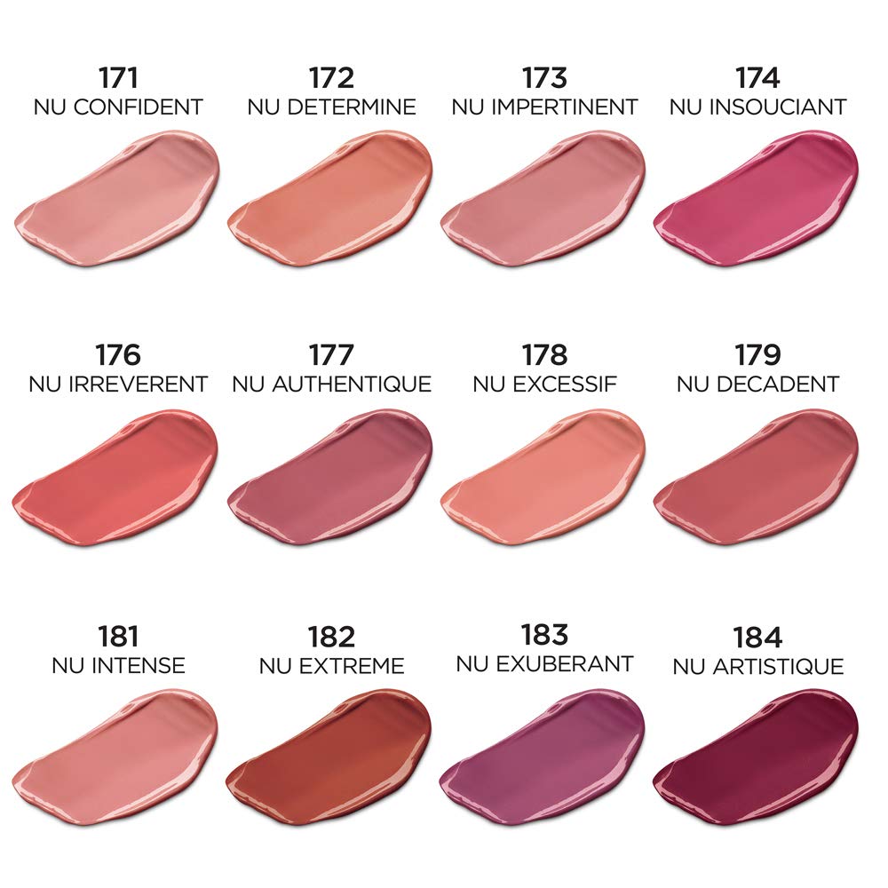 L'Oreal Paris Les Nus lipstick shade range thumbnail with nude tones