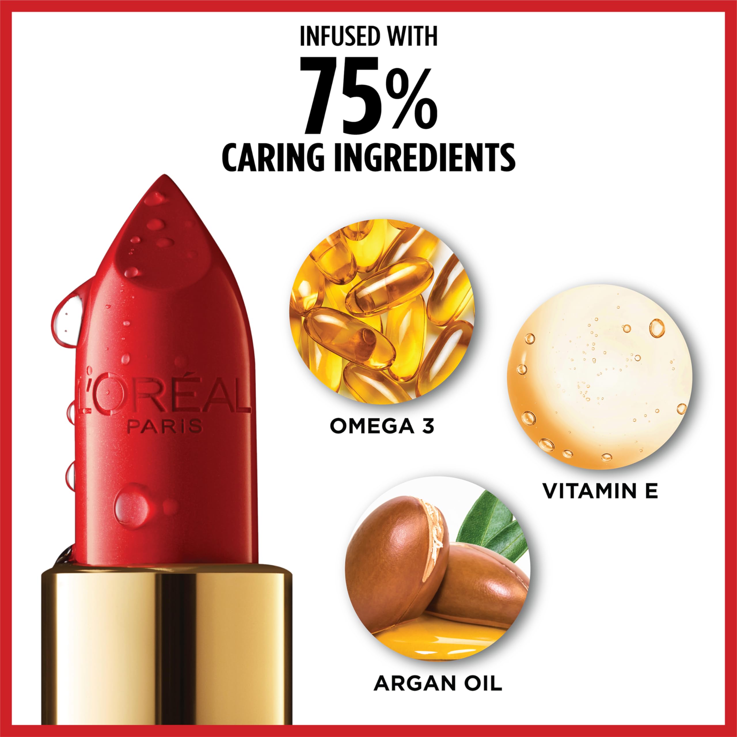 Argan oil and vitamin E in Colour Riche original creamy lipstick nourish lips