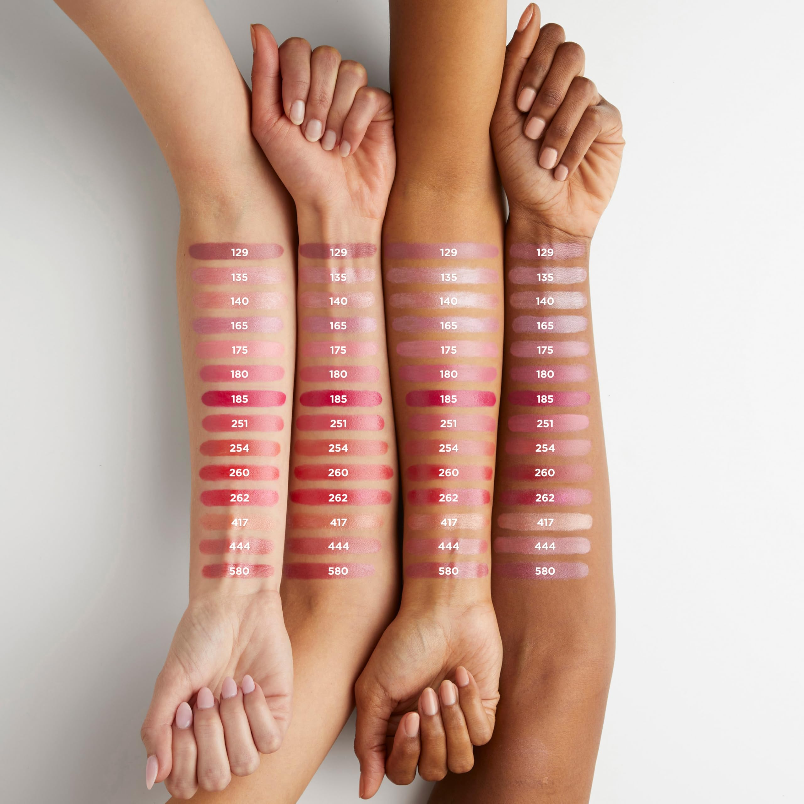 Close-up texture of Colour Riche creamy lipstick shows smooth satin formula