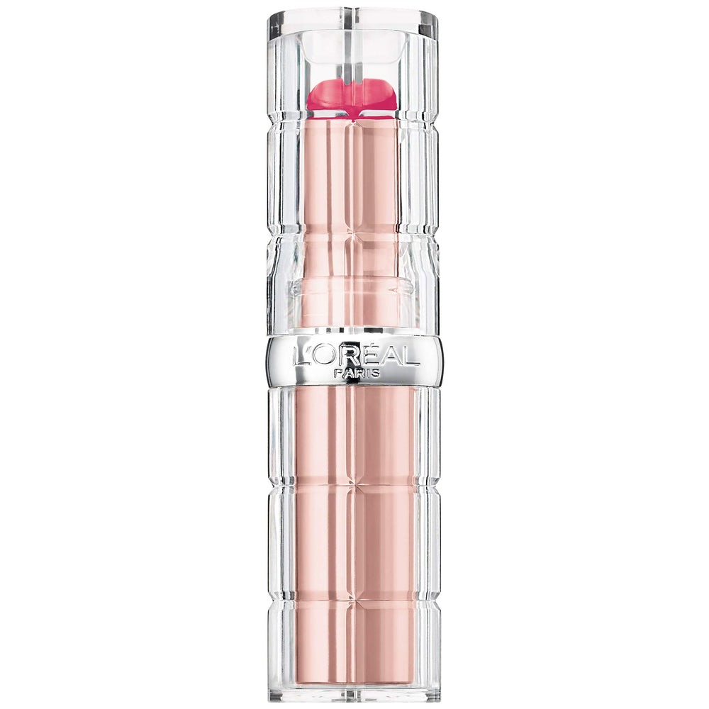 Swatch of L'Oreal Paris Colour Riche Plump and Shine showing sheer color and shiny glow