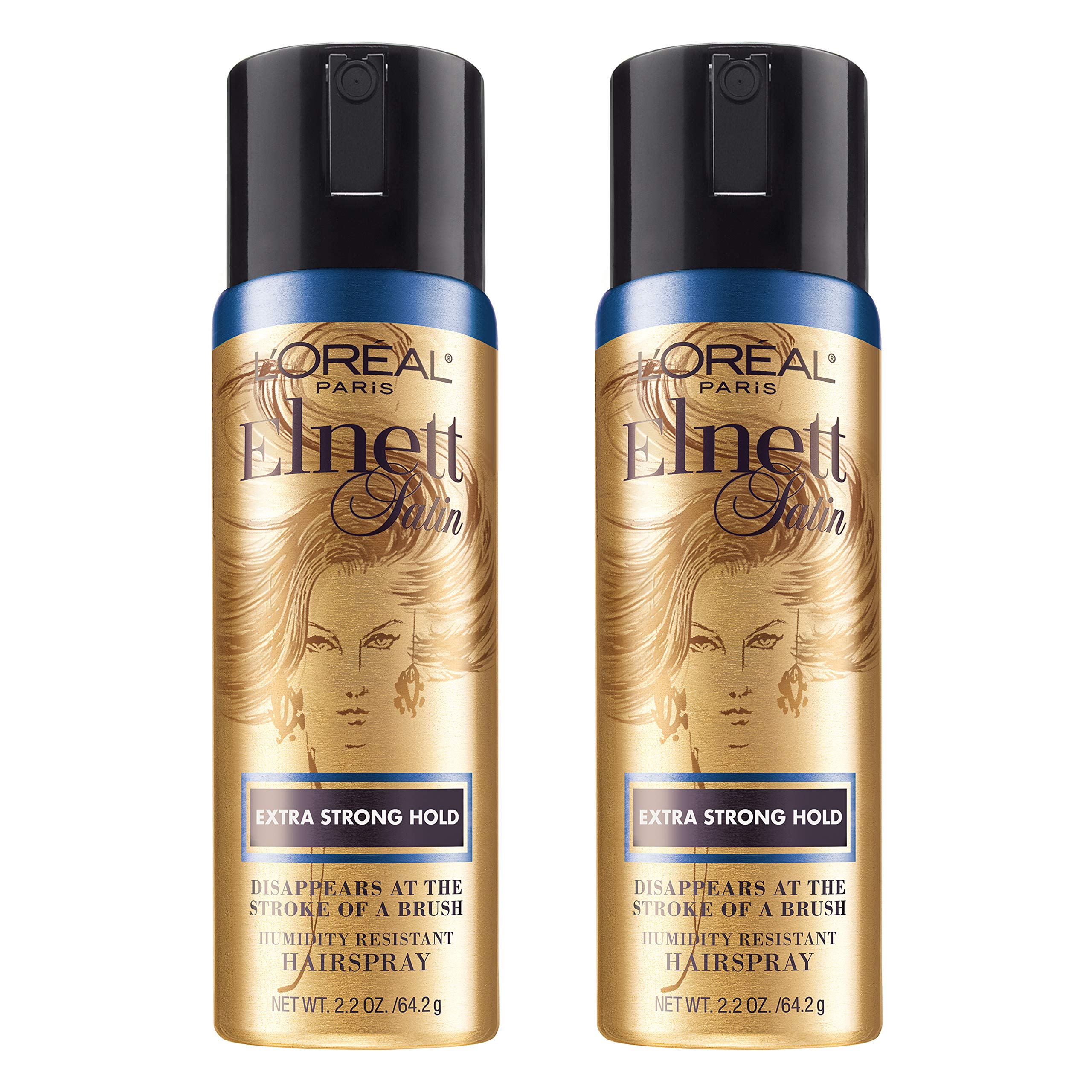 L'Oreal Paris Elnett extra strong hold travel-size bottle for on-the-go styling.