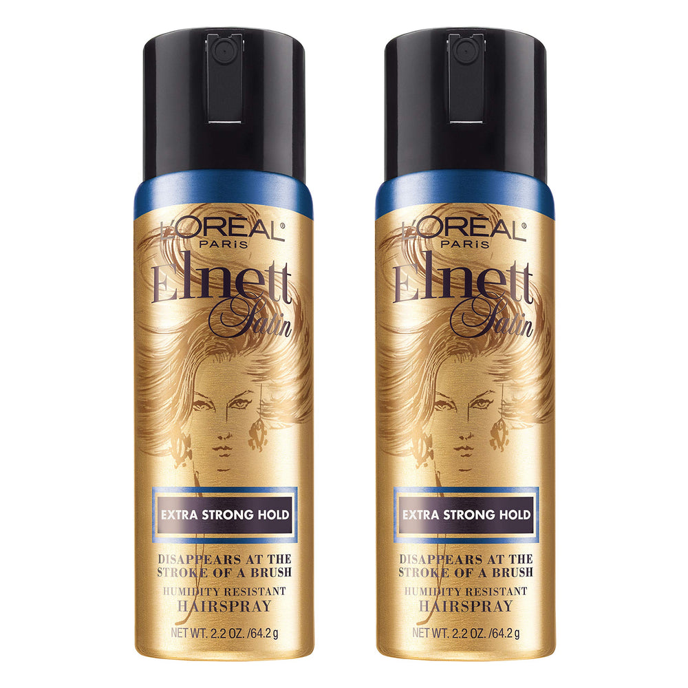 L'Oreal Paris Elnett extra strong hold travel-size bottle for on-the-go styling.