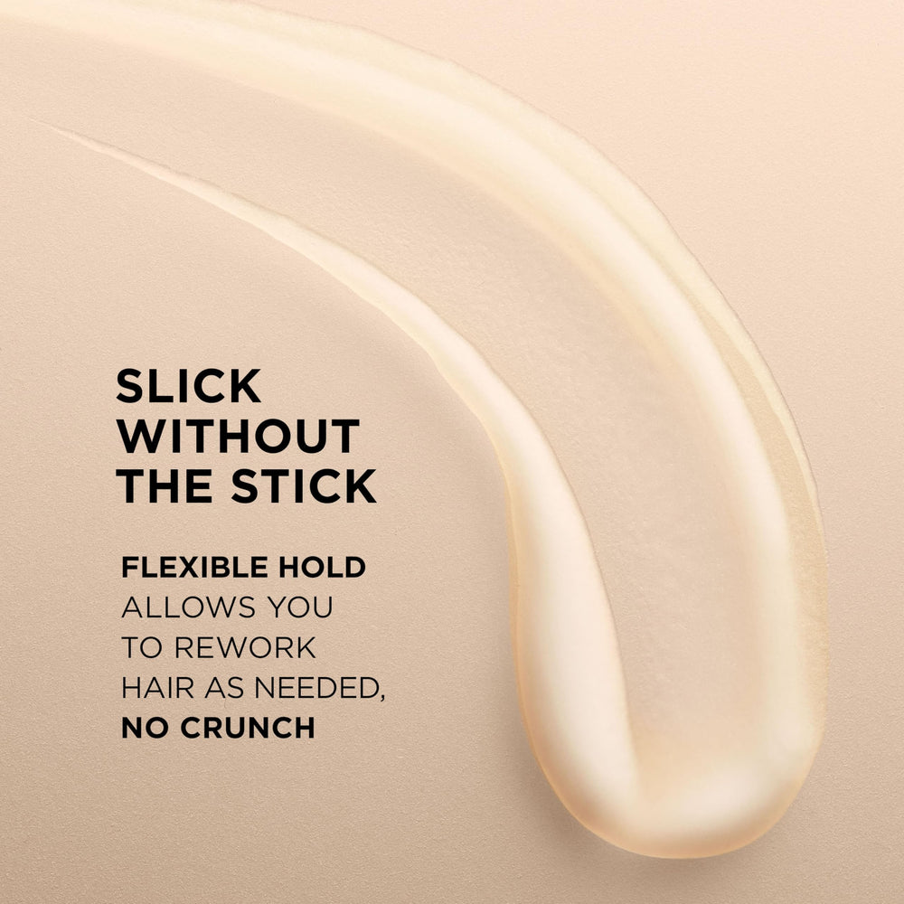 Slick-back ponytail created with Elnett Slick Back cream for lasting hold.