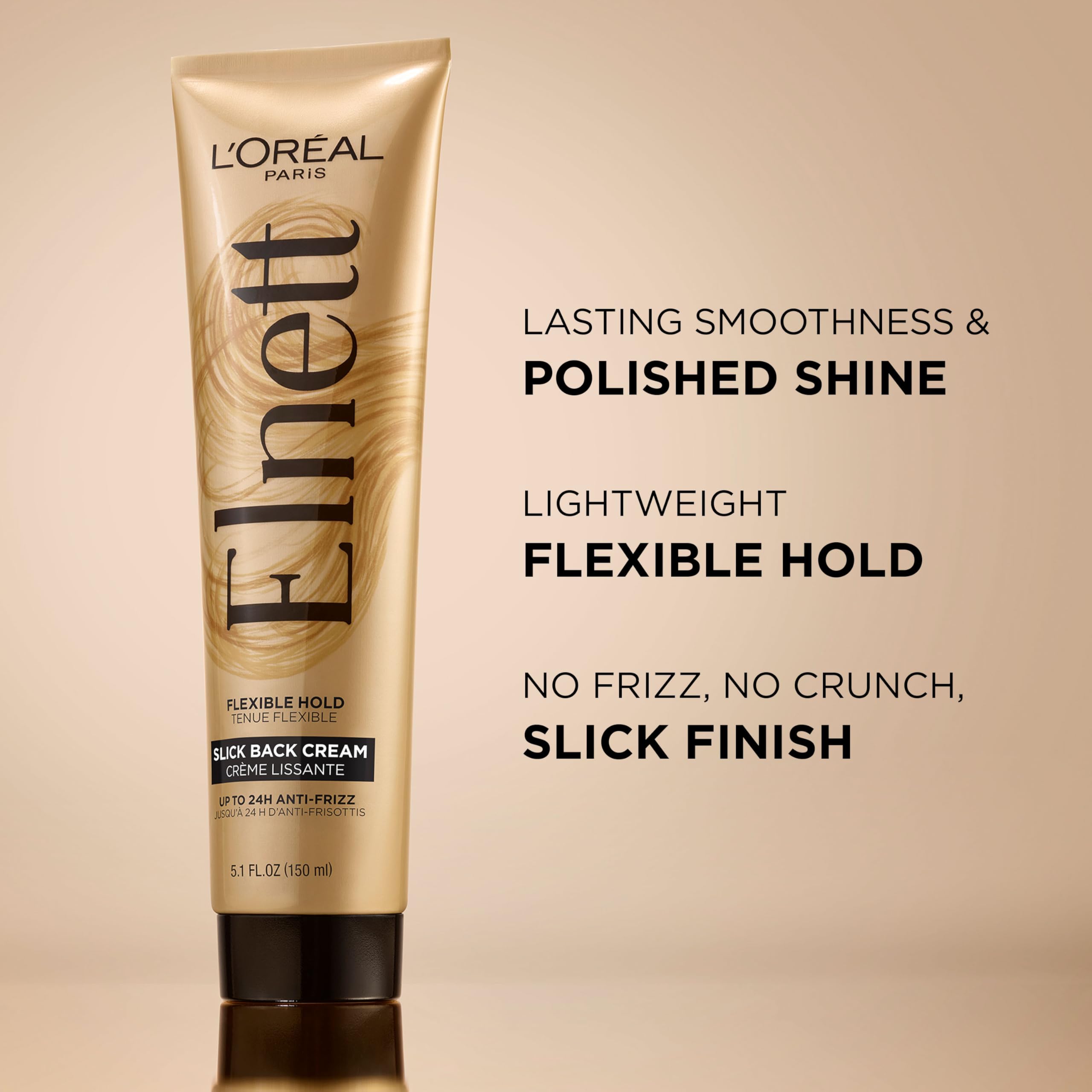 Elnett Slick Back styling cream dispenser showing even, controlled release.