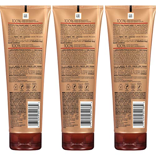 L'Oreal Paris EverCreme Deep Nourish Shampoo bottle close-up highlighting apricot oil.